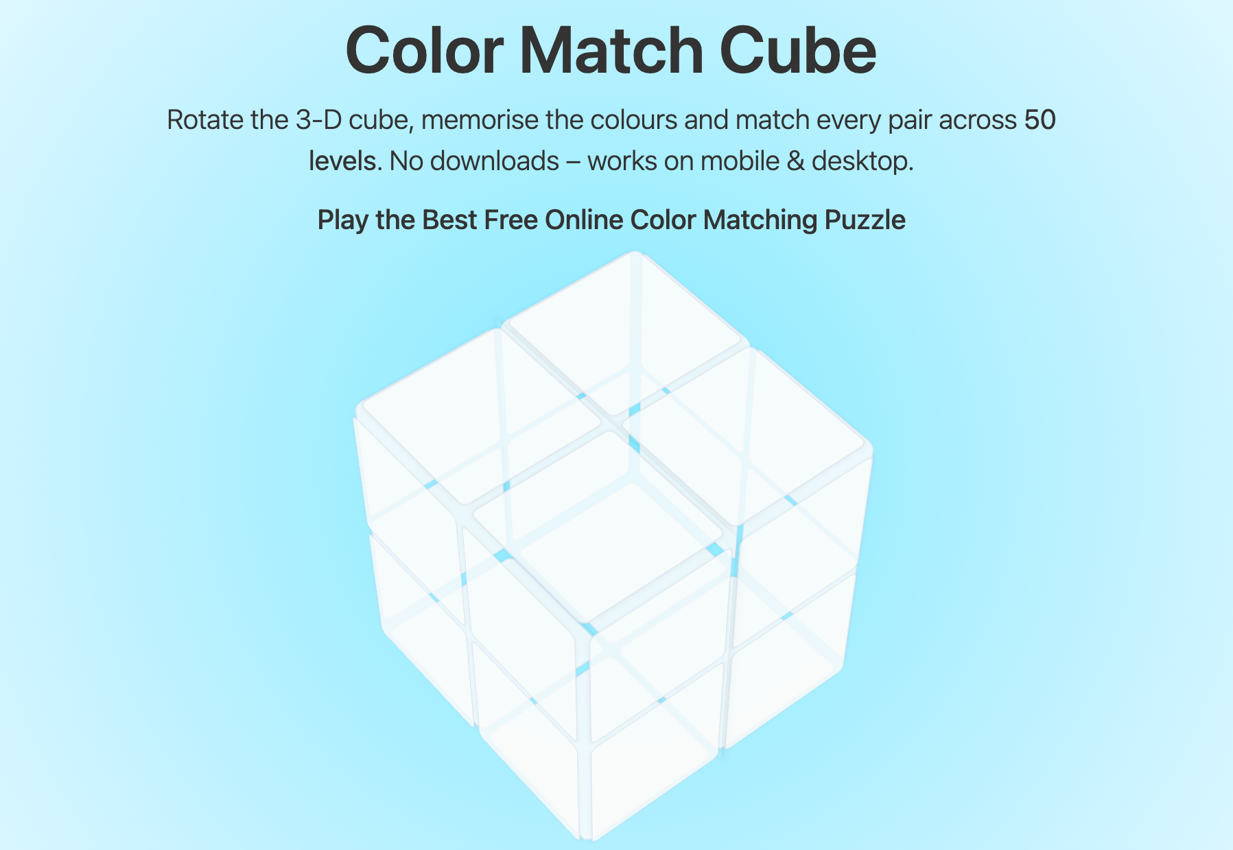 Screenshot of Color Match Cube game